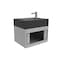 Castello Usa Nile 24-inch Gray Vanity Set with Black Top and Chrome Handles CB-MC-24G-CHR-2053-BL - alternate 2
